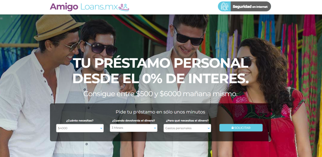 Ingresa al portal Web del Préstamo Amigo Loans y completa el formulario con tus datos